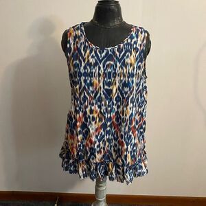 BLL New York Anissa Ruffle Hem sleeveless blouse, size L